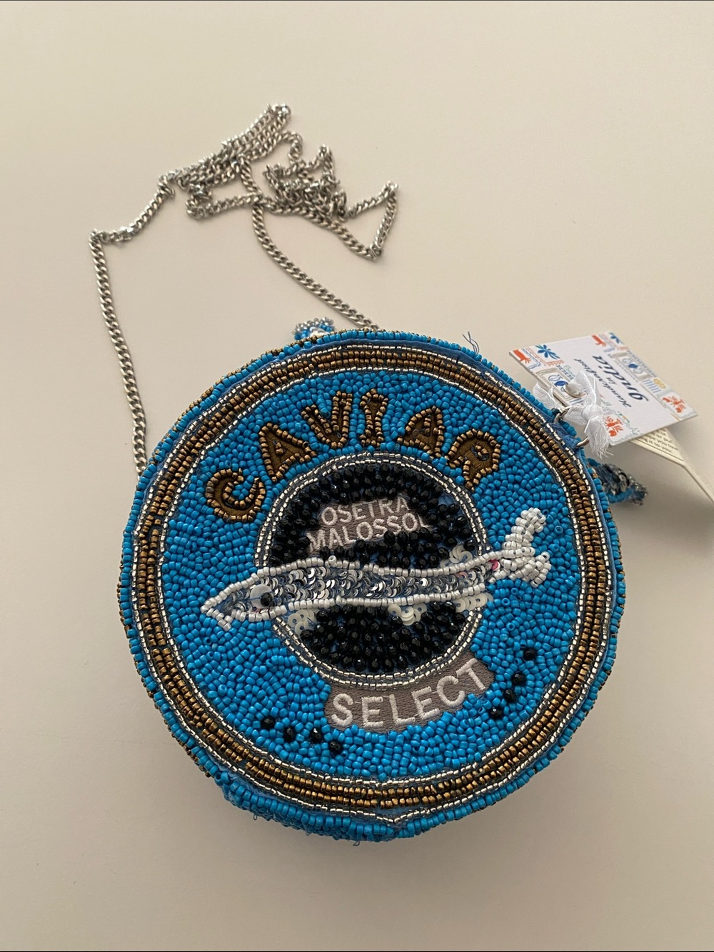 Caviar Select Hand-Beaded Round Crossbody Bag